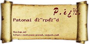Patonai Árpád névjegykártya