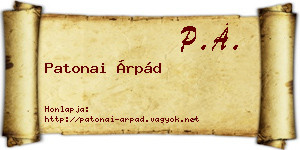 Patonai Árpád névjegykártya
